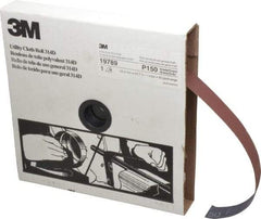 3M - 1" x 50 Yd 150 Grit Aluminum Oxide Cloth Roll - Very Fine Grade, J Weighted Backing - Americas Industrial Supply