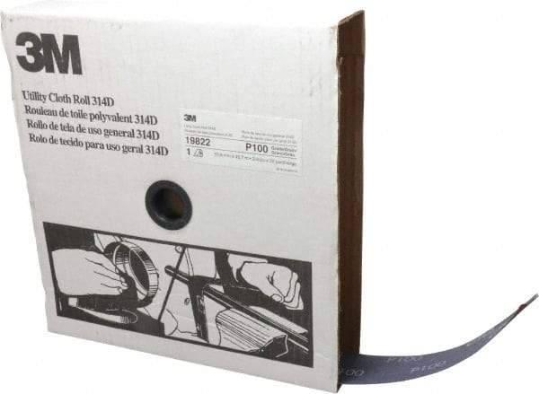 3M - 2" x 50 Yd 100 Grit Aluminum Oxide Cloth Roll - Fine Grade, J Weighted Backing - Americas Industrial Supply