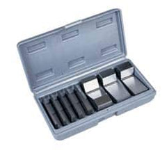 Value Collection - 1 to 30° Angle, 3 Inch Long, Angle Block Set - 45-50 HRC Hardness, Includes 5 Angle Plates 1-5, 3 V-Blocks 10, 15 and 30; 8 Pieces - Americas Industrial Supply