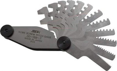 SPI - 12 Leaf, 2 to 20mm Pitch Range, Stainless Steel Screw Pitch Gage - 30° Thread Angle - Americas Industrial Supply