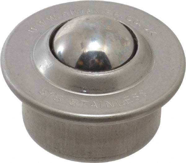 SKF - Round, Stainless Steel Ball Transfer - 9.5mm Mount Height, 77 Lb. Capacity - Americas Industrial Supply