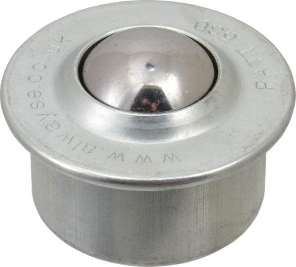SKF - Round, Carbon Steel Ball Transfer - 13.8mm Mount Height, 506 Lb. Capacity - Americas Industrial Supply