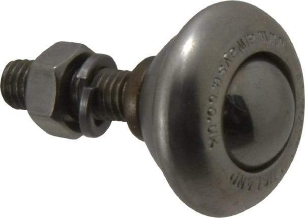 SKF - Round, Stainless Steel Ball Transfer - 24.6mm Mount Height, 55 Lb. Capacity - Americas Industrial Supply