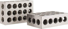 Value Collection - 0.0003 Squareness Per Inch, Hardened Steel, 1-2-3 Block with 23 Hole Setup Block - 0.0001 to 0.0007 Inch Overall Tolerance, 3/8 - 16 Inch Tapped Hole Size, 56-60 HRC Hardness, Sold As Matched Pair - Americas Industrial Supply
