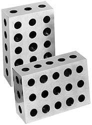 Suburban Tool - 0.0001 Squareness Per Inch, Hardened Steel, 2-4-6 Block with 23 Hole Setup Block - 3/8 - 16 Inch Tapped Hole Size, Sold As Matched Pair - Americas Industrial Supply