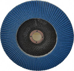 Tru-Maxx - 60 Grit, 7" Disc Diam, 7/8" Center Hole, Type 27 Zirconia Alumina Flap Disc - 8,600 Max RPM, Arbor Attaching System, Coated - Americas Industrial Supply