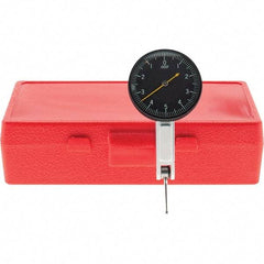 Starrett - 0.01 Inch Range, 0.0001 Inch Dial Graduation, Horizontal Dial Test Indicator - 1-3/8 Inch Black Dial, 0-5-0 Dial Reading, Includes NIST Traceability Certification - Americas Industrial Supply