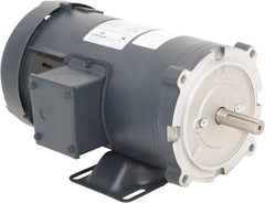 Leeson - 1 Max hp, 2,500 Max RPM, DC Electric AC DC Motor - 90 V Input, S56C Frame, 5/8" Shaft Diam, C-Face with Base Mount, TEFC Enclosure - Americas Industrial Supply