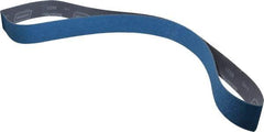 Norton - 2" Wide x 72" OAL, 60 Grit, Zirconia Alumina Abrasive Belt - Zirconia Alumina, Medium, Coated, Y Weighted Cloth Backing, Dry, Series R821 - Americas Industrial Supply