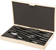 Mitutoyo - 2 to 12", Mechanical Inside Micrometer - 0.001" Graduation, 0.00024+" (0.00004xR/2) Accuracy, Friction Thimble - Americas Industrial Supply