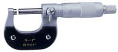 Value Collection - 50 to 75mm Range, 0.01mm Graduation, Mechanical Outside Micrometer - Ratchet Stop Thimble - Americas Industrial Supply