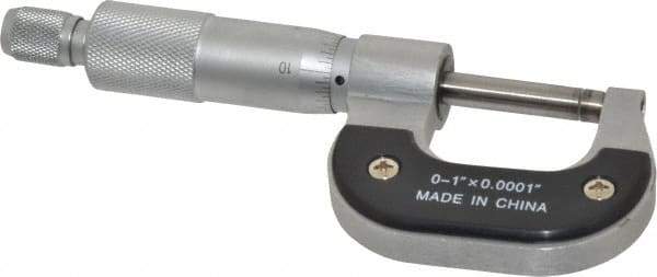 Value Collection - 0 to 1" Range, 0.0001" Graduation, Mechanical Outside Micrometer - Ratchet Stop Thimble - Americas Industrial Supply