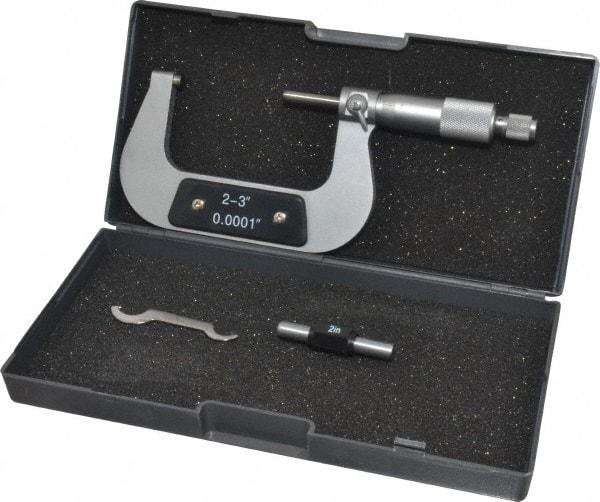 Value Collection - 2 to 3" Range, 0.0001" Graduation, Mechanical Outside Micrometer - Ratchet Stop Thimble - Americas Industrial Supply