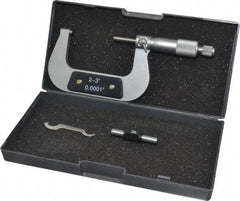 Value Collection - 2 to 3" Range, 0.0001" Graduation, Mechanical Outside Micrometer - Ratchet Stop Thimble - Americas Industrial Supply