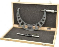 Value Collection - 6 to 7" Range, 0.0001" Graduation, Mechanical Outside Micrometer - Ratchet Stop Thimble - Americas Industrial Supply