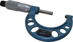 Fowler - 1 to 2" Range, 0.0001" Graduation, Mechanical Outside Micrometer - Friction Thimble, Accurate to 0.00015" - Americas Industrial Supply