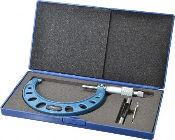Fowler - 3 to 4" Range, 0.0001" Graduation, Mechanical Outside Micrometer - Ratchet Stop Thimble, Accurate to 0.0002" - Americas Industrial Supply