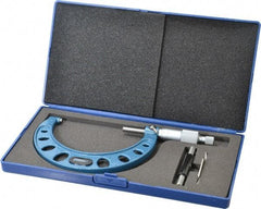 Fowler - 3 to 4" Range, 0.0001" Graduation, Mechanical Outside Micrometer - Ratchet Stop Thimble, Accurate to 0.0002" - Americas Industrial Supply