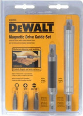 DeWALT - 7 Piece, Magnetic Drive Guide Set - #2, 1/4" Hex Drive, Phillips, Square, Slotted Point - Americas Industrial Supply