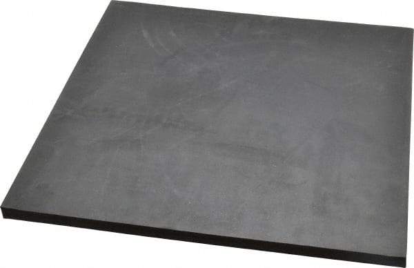 Made in USA - 12" Long, 12" Wide, 1/2" Thick, Neoprene Rubber Foam Sheet - 35 to 45 Durometer, Black, -20 to 220°F, 800 psi Tensile Strength, Stock Length - Americas Industrial Supply