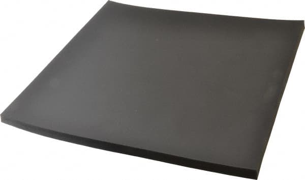 Made in USA - 12" Long, 12" Wide, 1/2" Thick, Neoprene Rubber Foam Sheet - 50 to 60 Durometer, Black, -20 to 220°F, 900 psi Tensile Strength, Stock Length - Americas Industrial Supply