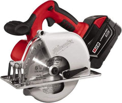 Milwaukee Tool - 28 Volt, 6-7/8" Blade, Cordless Circular Saw - 3,200 RPM, 2 Lithium-Ion Batteries Included - Americas Industrial Supply