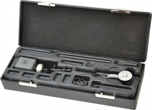 TESA Brown & Sharpe - 0.0005" Graduation, 0.03" Max Meas, 0-15-0 Dial Reading, Dial Indicator & Base Kit - 1-1/4" Base Length x 1-1/4" Base Width x 1-3/4" Base Height, 1" Dial Diam - Americas Industrial Supply