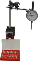 TESA Brown & Sharpe - 0.001" Graduation, 0-100 Dial Reading, Indicator & Base Kit - 2-1/4" Dial Diam - Americas Industrial Supply