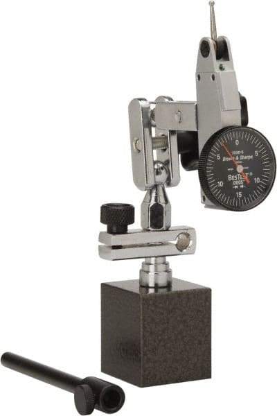 TESA Brown & Sharpe - 0.0005" Graduation, 0-15-0 Dial Reading, Indicator & Base Kit - 1" Dial Diam - Americas Industrial Supply