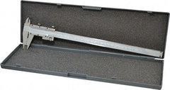 Value Collection - 0 to 12" Stainless Steel Vernier Caliper - 0.02mm Graduation, 3-15/16" Jaw Depth, 0.0016" Accuracy, Includes Depth, Inside Diameter, Outside Diameter, Step - Americas Industrial Supply