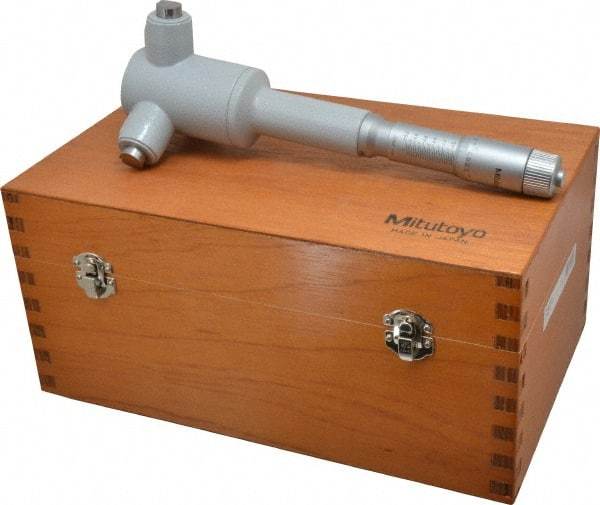 Mitutoyo - 4" to 5", Mechanical Inside Hole Micrometer - 0.0002" Graduation, 0.00025" Accuracy, Ratchet Stop Thimble - Americas Industrial Supply