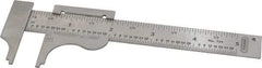 General - 0 to 4" Stainless Steel Vernier Caliper - 1/32 & 1/16" Graduation, 3/4" Jaw Depth, 0.03mm Accuracy - Americas Industrial Supply