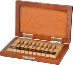 Mitutoyo - 10 Piece, 0.005 to 0.05", Grade 0, Steel Gage Block Set - Rectangular, 6µ Tolerance - Americas Industrial Supply