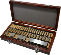 Mitutoyo - 36 Piece, 0.05 to 4", Grade 0, Steel Gage Block Set - Square, 12µ (4"), 5µ (0.05-0.4"), 6µ (0.45-1"), 8µ (2") Tolerance - Americas Industrial Supply