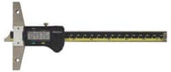 Mitutoyo - 0" to 8" Stainless Steel Electronic Depth Gage - 0.03mm Accuracy, 0.01mm Resolution, 4" Base Length - Americas Industrial Supply