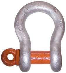 CM - 1" Nominal Chain Size, 12.5 Ton Alloy Steel Screw Anchor Shackle - 1.234" Diam, 1-1/8" Pin Diam, 1-11/16" Wide Inside Jaw, 2-5/16" Inside Width - Americas Industrial Supply