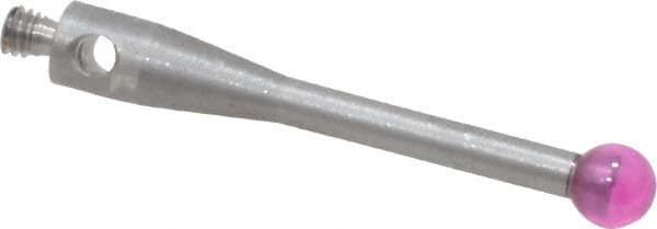 SPI - 3 mm Ball Diameter, M2 Thread, Ruby Point Ball Tip CMM Stylus - 20 mm Overall Length - Americas Industrial Supply