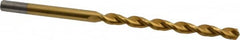 Cleveland - 5/16", 135° Point, Parabolic Flute, Cobalt Taper Length Drill Bit - TiN Finish, 4" Flute Length, 6-3/8" OAL, Series 2575T - Americas Industrial Supply