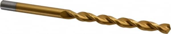 Cleveland - 7/16", 135° Point, Parabolic Flute, Cobalt Taper Length Drill Bit - TiN Finish, 4-5/8" Flute Length, 7-1/4" OAL, Series 2575T - Americas Industrial Supply