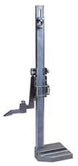 Value Collection - 0 to 18 Inch Measurement, 0.001 Inch Graduation, Vernier Height Gage - Satin Chrome Finish, Steel, 7 Inch Long x 4.7 Inch Wide - Americas Industrial Supply