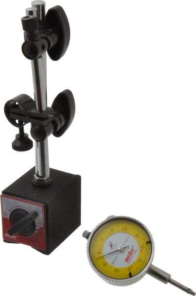 Value Collection - 0.001" Graduation, 0-100 Dial Reading, Indicator & Base Kit - C Holder, 0.001 Inch Graduation, Includes Dial Indicator, Magnetic Base - Americas Industrial Supply