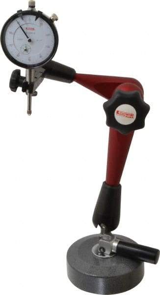 SPI - 0.001" Graduation, 0-100 Dial Reading, Dial Indicator & Base Kit - 4" Base Diam - Americas Industrial Supply