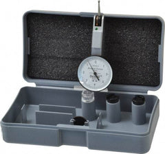 TESA Brown & Sharpe - 0.008 Inch Range, 0.0001 Inch Dial Graduation, Horizontal Dial Test Indicator - 1 Inch White Dial, 0-4-0 Dial Reading, Accurate to 0.0001 Inch - Americas Industrial Supply