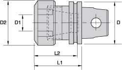 Kennametal - 0.08" to 13/16" Capacity, 51mm Projection, Modular Connection, ER32 Collet Chuck - 70.99mm OAL - Exact Industrial Supply