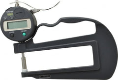 Mitutoyo - 0mm to 12mm Measurement, 0.01mm Resolution Electronic Thickness Gage - Accurate up to 0.001", 1.5 N Measuring Force - Americas Industrial Supply