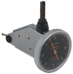 Peacock - 0.03 Inch Range, 0.0005 Inch Dial Graduation, Vertical Dial Test Indicator - 1-3/8 Inch Black Dial, 0-15-0 Dial Reading, Accurate to 0.0005 Inch - Americas Industrial Supply