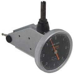 Peacock - 0.03 Inch Range, 0.0005 Inch Dial Graduation, Vertical Dial Test Indicator - 1-3/8 Inch Black Dial, 0-15-0 Dial Reading, Accurate to 0.0005 Inch - Americas Industrial Supply