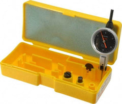 Peacock - 0.03 Inch Range, 0.0005 Inch Dial Graduation, Horizontal Dial Test Indicator - 1-3/8 Inch Black Dial, 0-15-0 Dial Reading, Accurate to 0.0005 Inch - Americas Industrial Supply