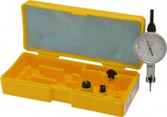 Peacock - 0.008 Inch Range, 0.0001 Inch Dial Graduation, Horizontal Dial Test Indicator - 1-3/8 Inch White Dial, 0-4-0 Dial Reading, Accurate to 0.0003 Inch - Americas Industrial Supply