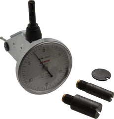 Peacock - 0.03 Inch Range, 0.0005 Inch Dial Graduation, Vertical Dial Test Indicator - 1-3/8 Inch White Dial, 0-15-0 Dial Reading, Accurate to 0.0005 Inch - Americas Industrial Supply